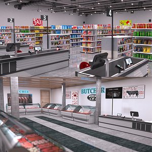 3D supermarket shop