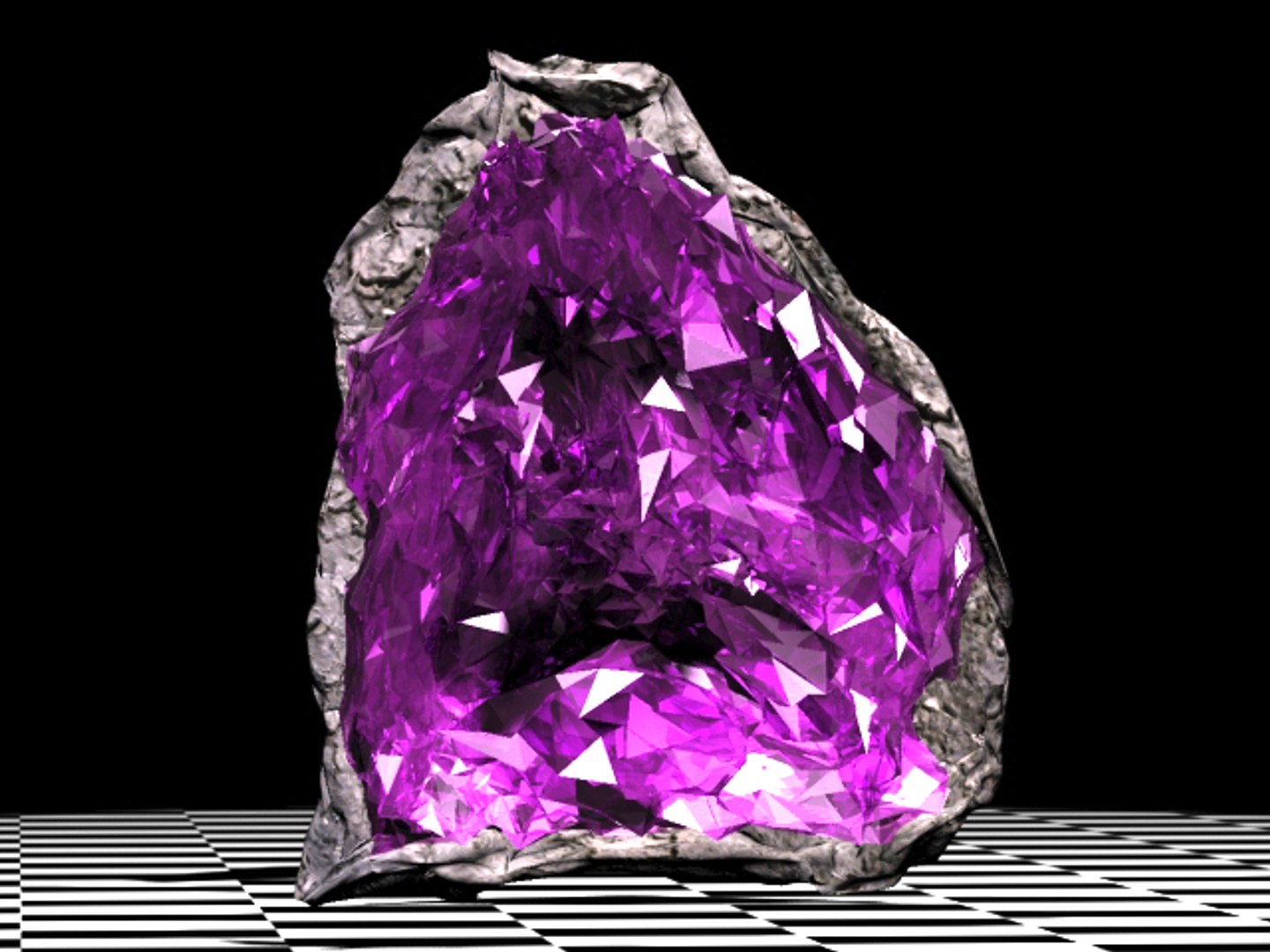 3d Geode Crystal Large Model
