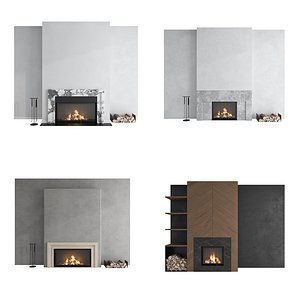 Modern Fireplace Set 03
