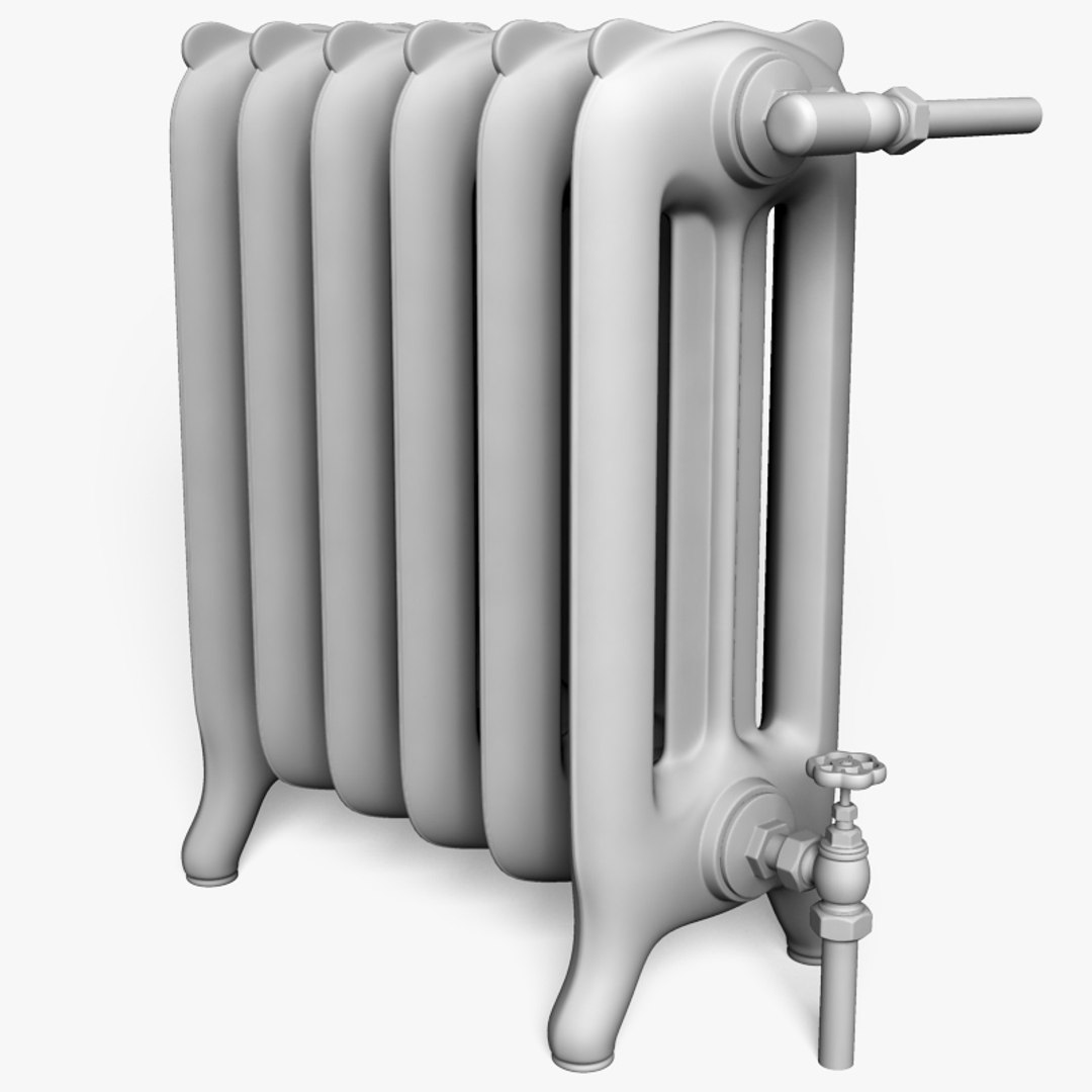 Old Cast Iron Radiator Obj