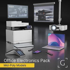 3D Office electronics eleven device collection