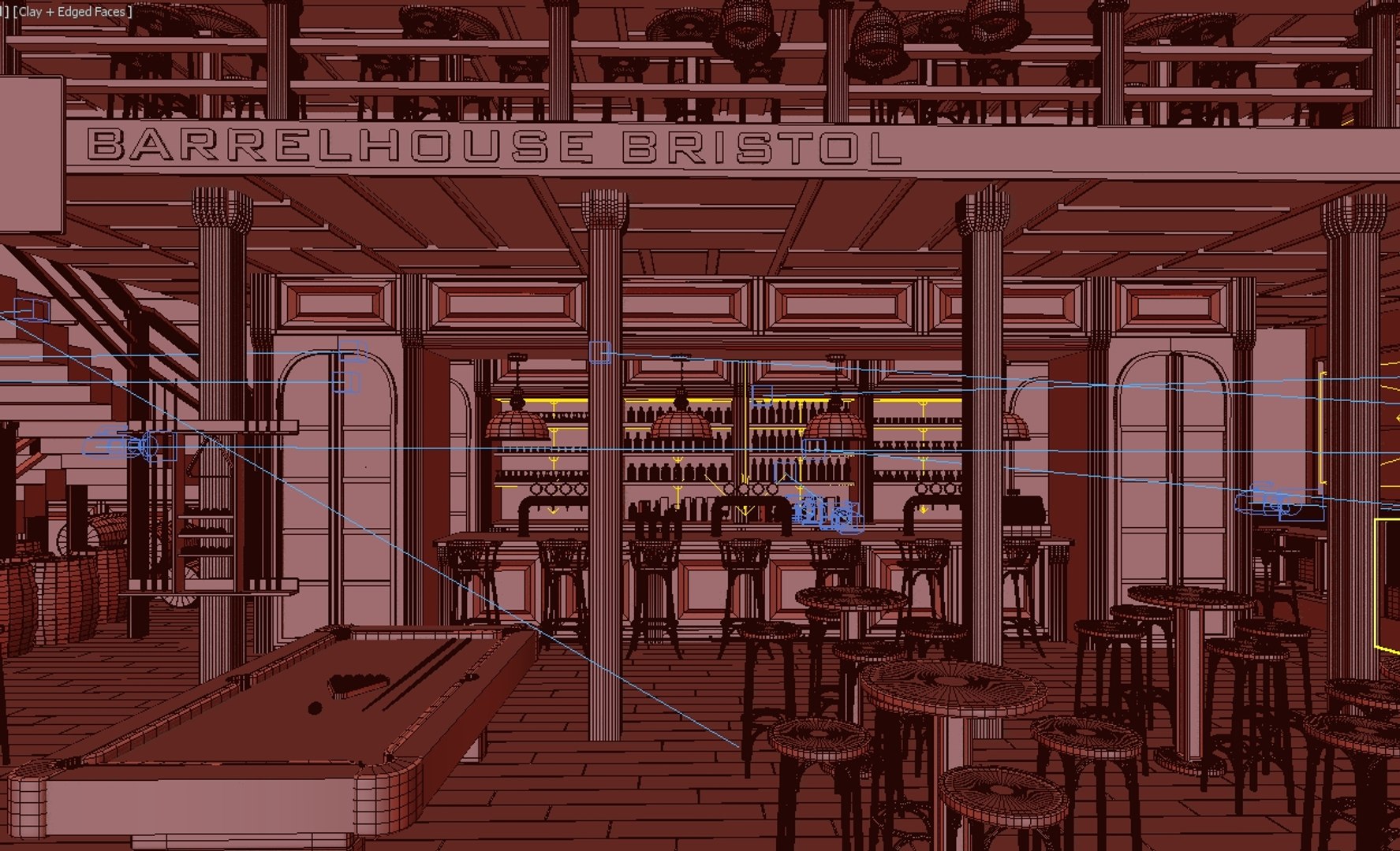 3D British Barrelhouse Pub Interior model TurboSquid 2051632