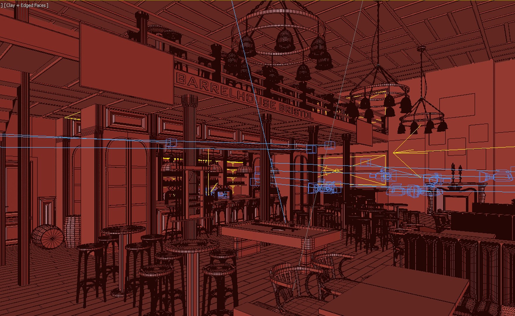 3D British Barrelhouse Pub Interior model TurboSquid 2051632