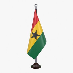 Ghana Flag Stand 3D model