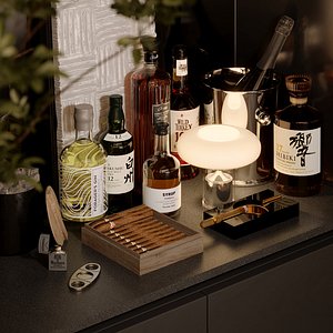 Premium Bar Styling 3D Props for ArchViz 3D model