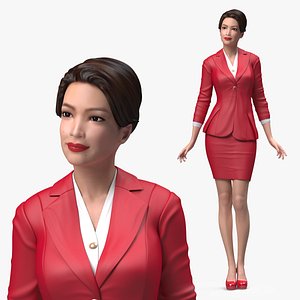 Asian Business Woman Standing Pose