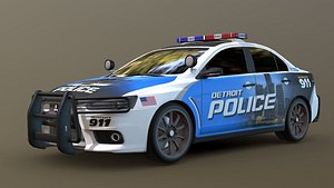 Dodge Charger Pursuit Police Car 3D model 3D model