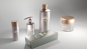 Cosmetic bottle pack Cycle 3D