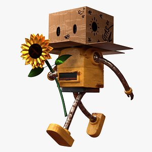 3D Happy Rusty Robot - Cartoon style animated