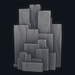 cartoon rock cliff 3D model