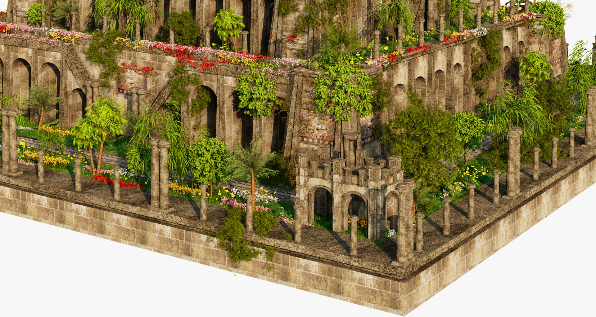 Hanging Gardens Of Babylon Environment 3D Model - TurboSquid 2200915