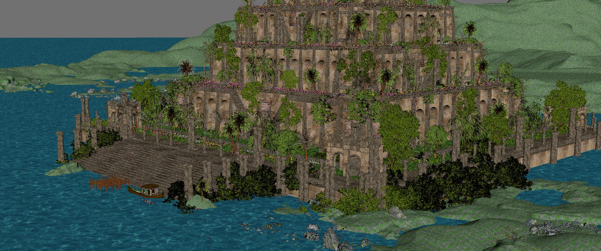 Hanging Gardens Of Babylon Environment 3D Model - TurboSquid 2200915