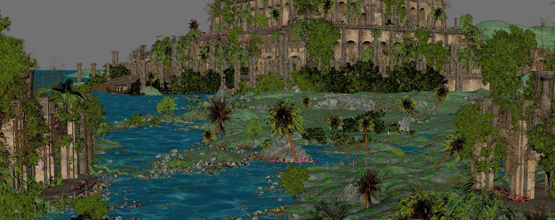 Hanging Gardens Of Babylon Environment 3D Model - TurboSquid 2200915