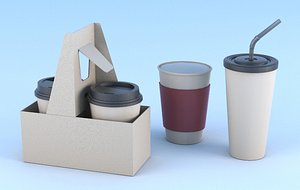 coffee paper cups holder 3D model