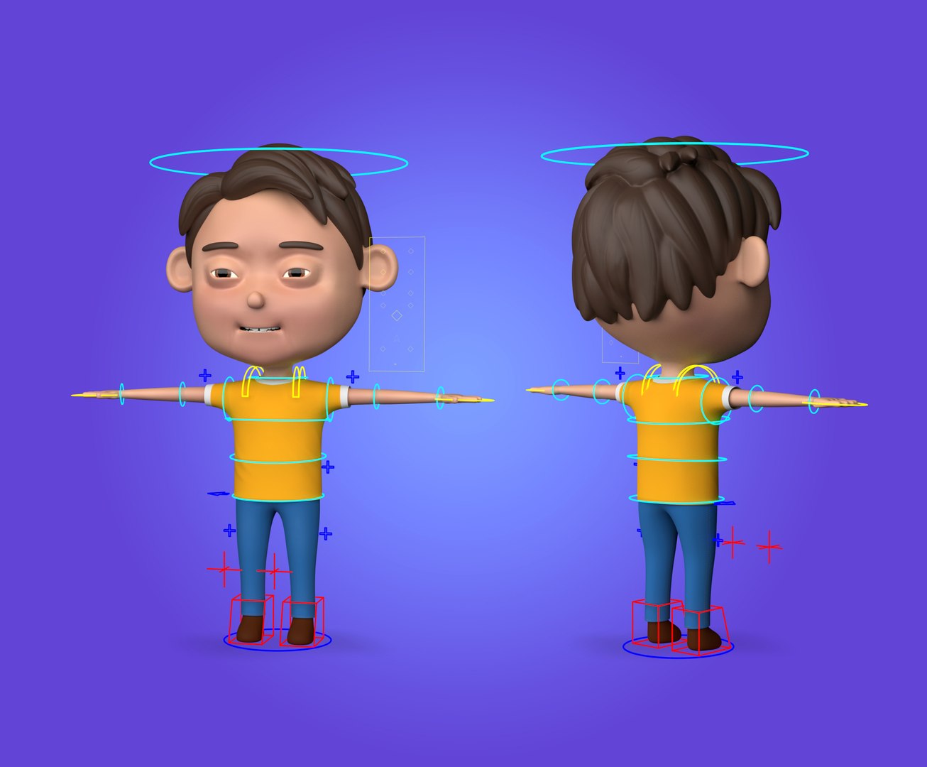 Cartoon boy rigged character 3D model - TurboSquid 1567100