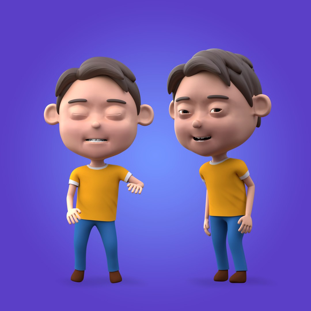 Cartoon boy rigged character 3D model - TurboSquid 1567100