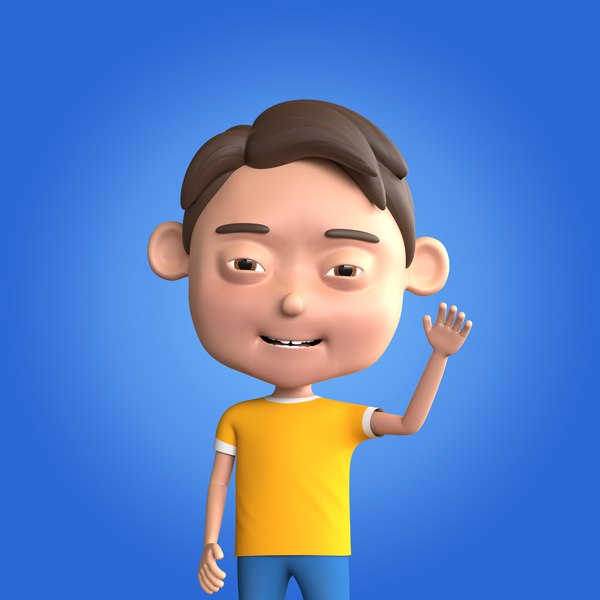 cartoon boy rigged character 3D model