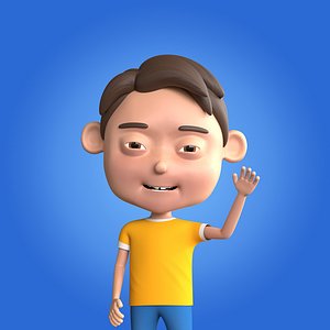 Cartoon Boy Rigged and Animated