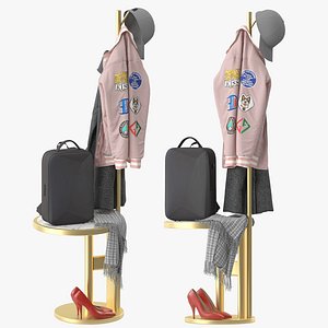 Entrance Hall Tree Coat Rack 3D model