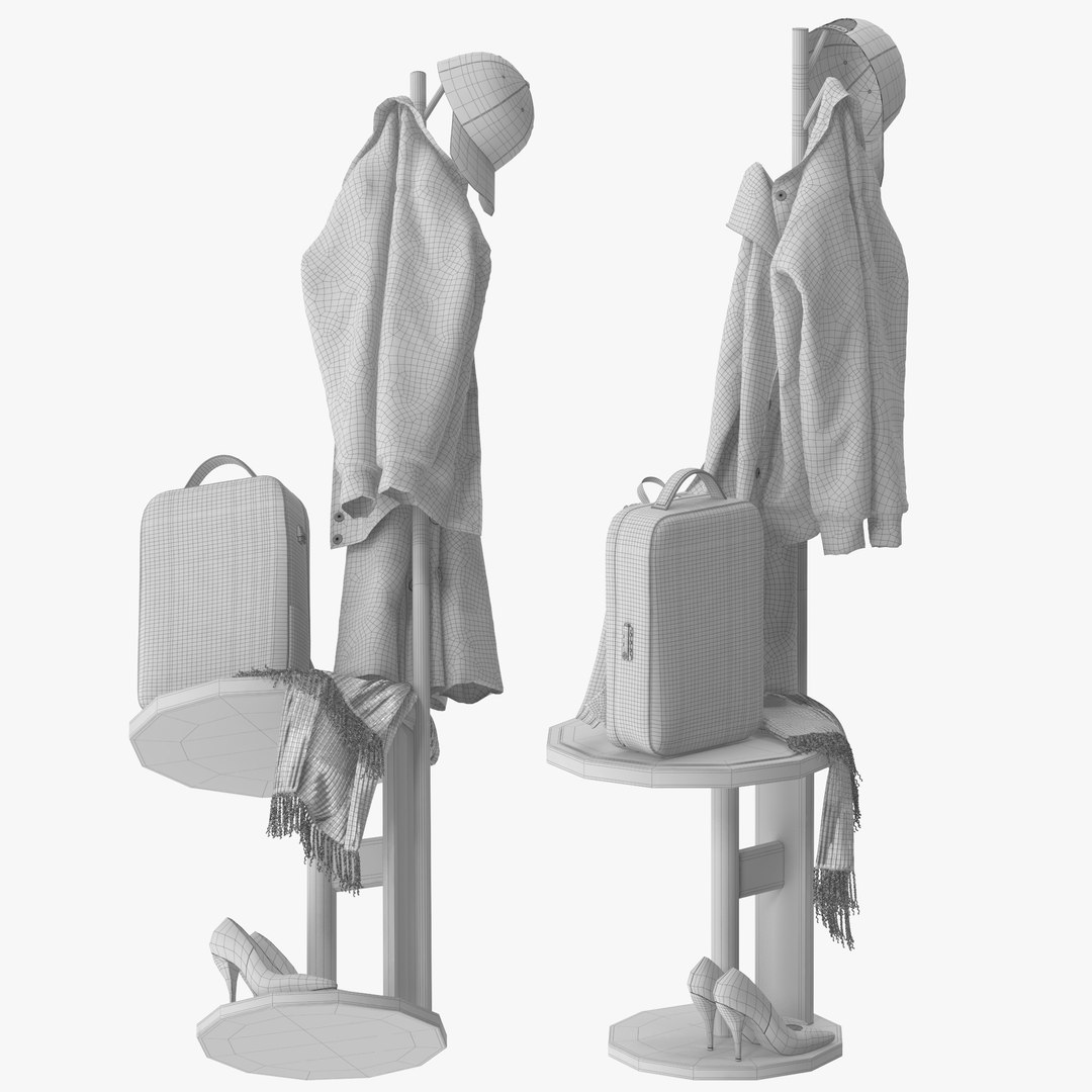 Entrance Hall Tree Coat Rack 3D Model - TurboSquid 2134125