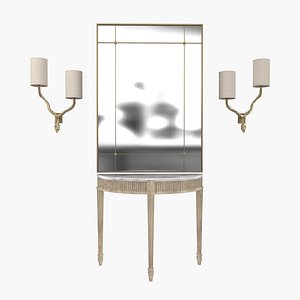 3D mirror lamp gustavian white