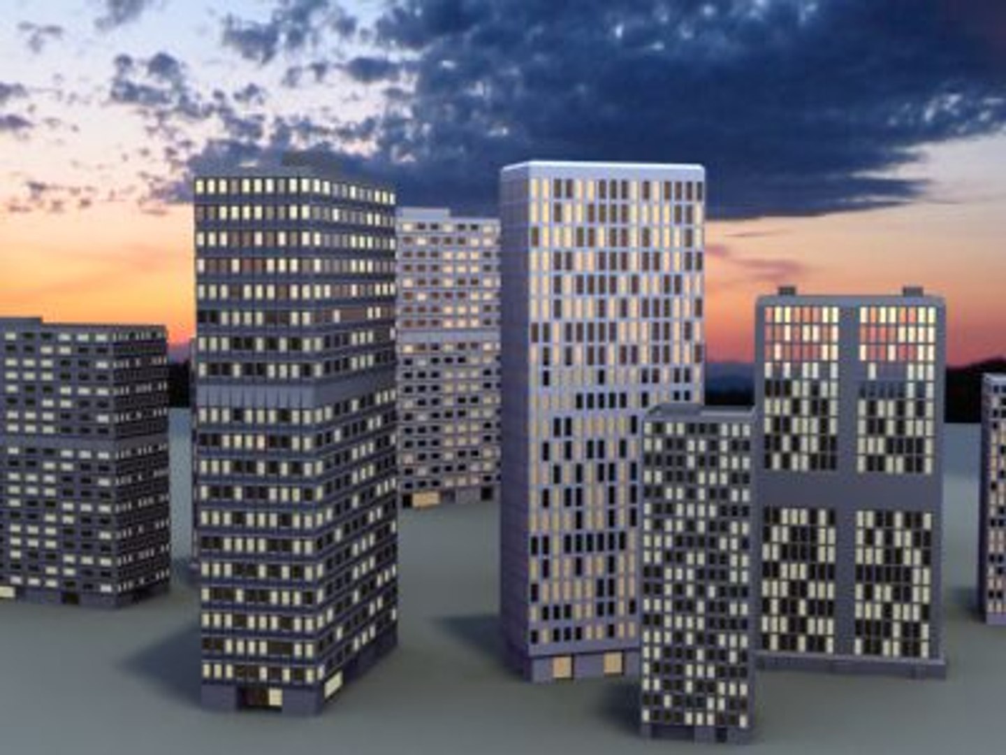3d Model Skyscraper Sky