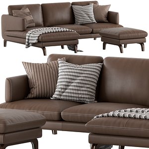 MaxDivani Esprit Corner Sofa and Ottoman