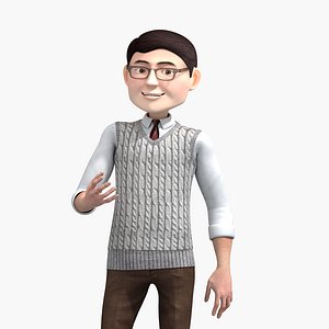 rigged cartoon businessman max