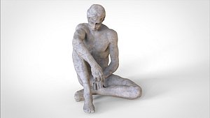 3d obj statue man sitting
