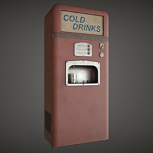soda machine pbr v-ray 3d model