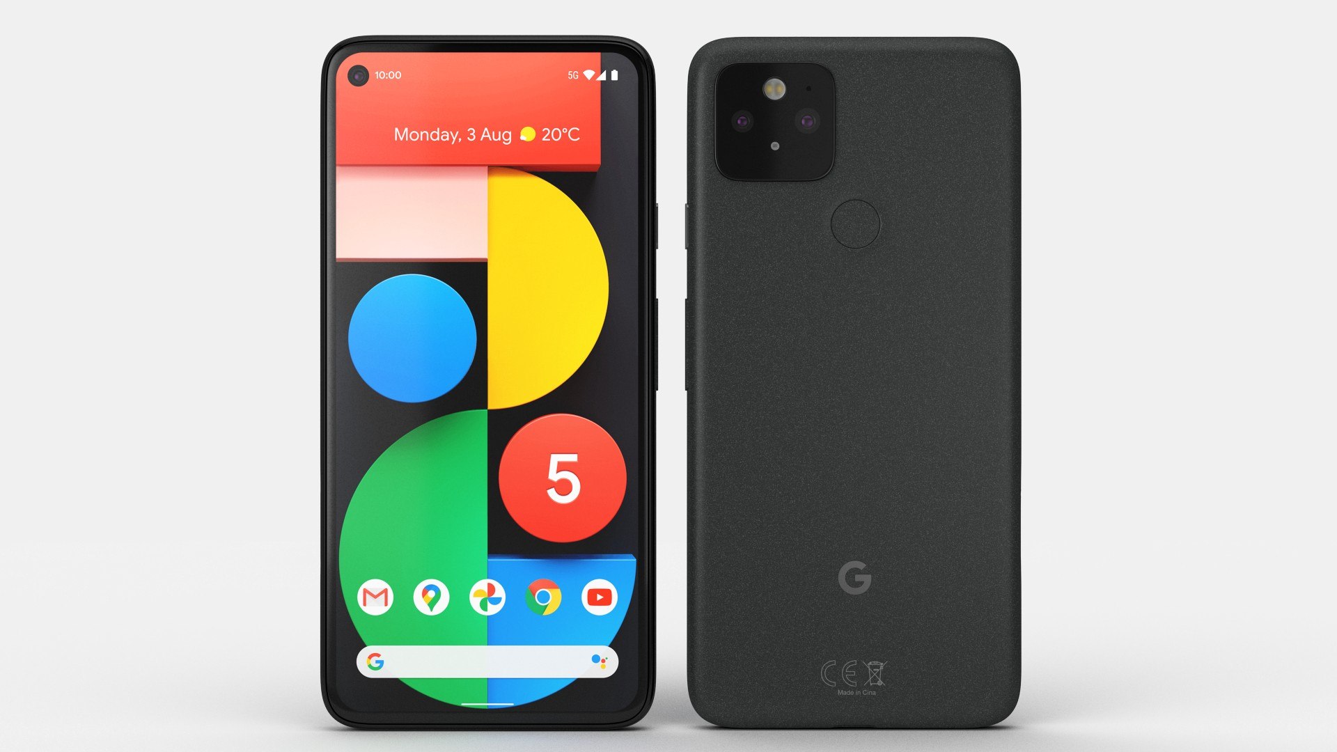 5G Mobile Phone Google Pixel 5 Just Black 3D model preview