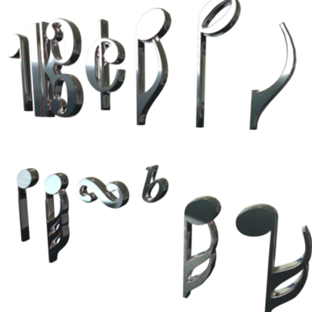 3d Music Notes Model