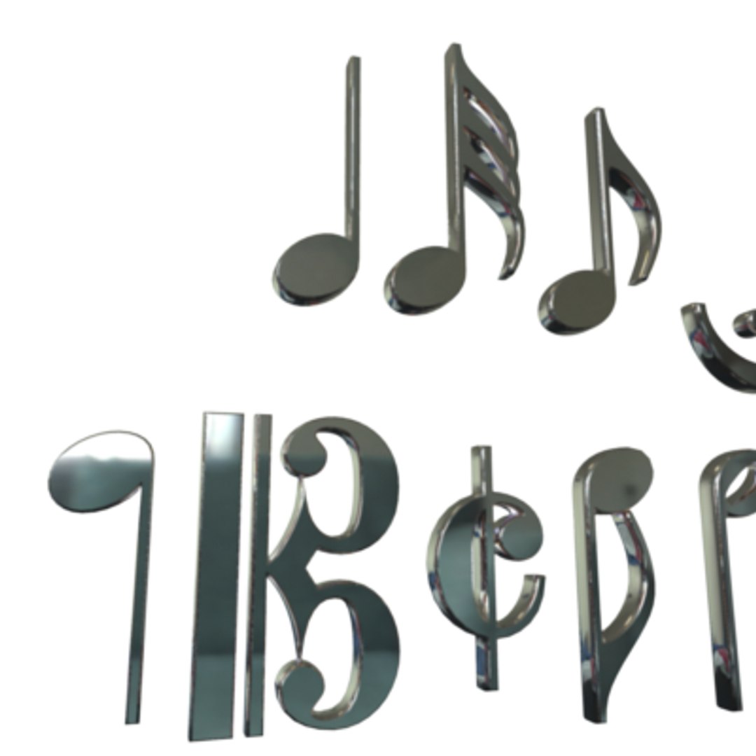 3d Music Notes Model