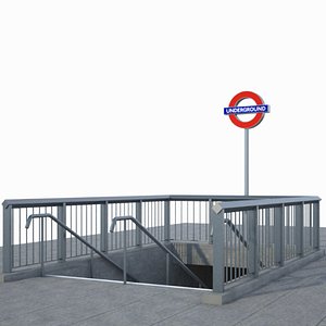 london undeground entrance 3d model