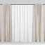 Curtains are brown with tulle