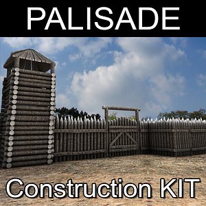 Palisade construction kit (Low Poly)