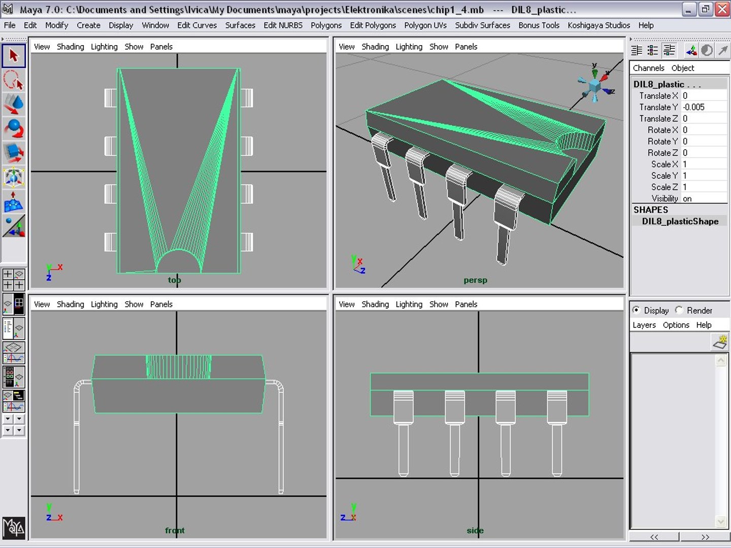 3d Model Integrated Chip Dil8