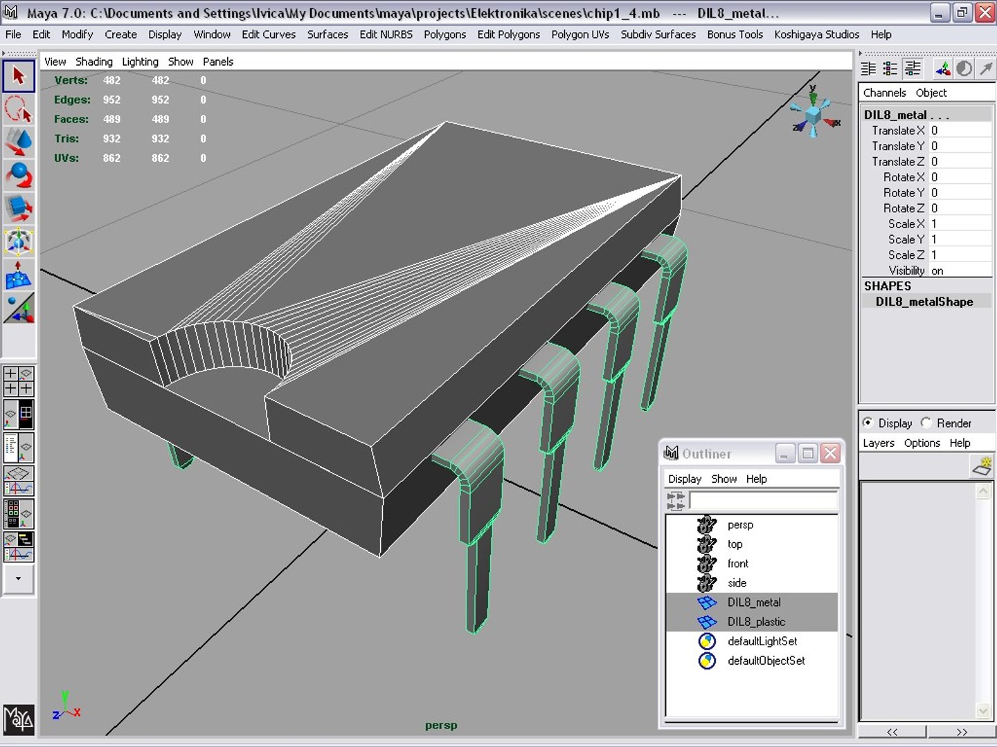 3d Model Integrated Chip Dil8