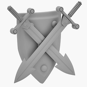 decorative sword shield 3D model