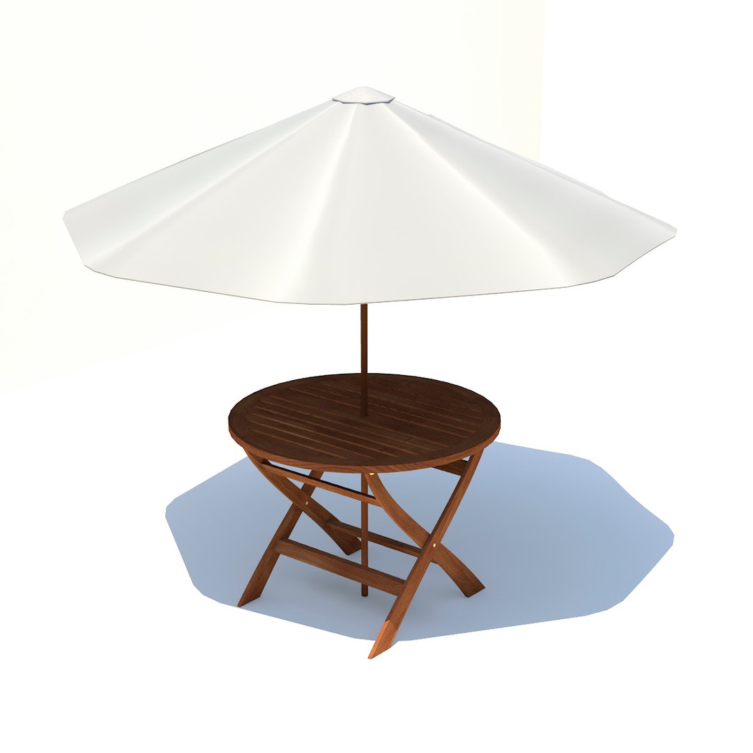 garden table umbrella 3d model