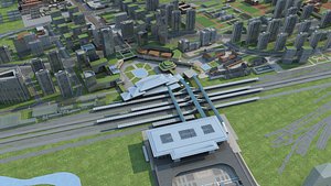 High Speed Railway Station Surrounding City Area