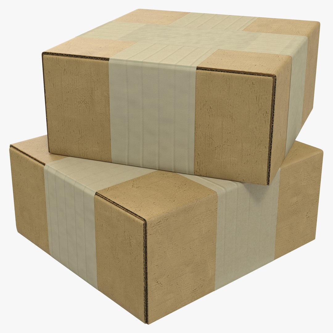 Cardboard Box 4 3D Model 3D model preview