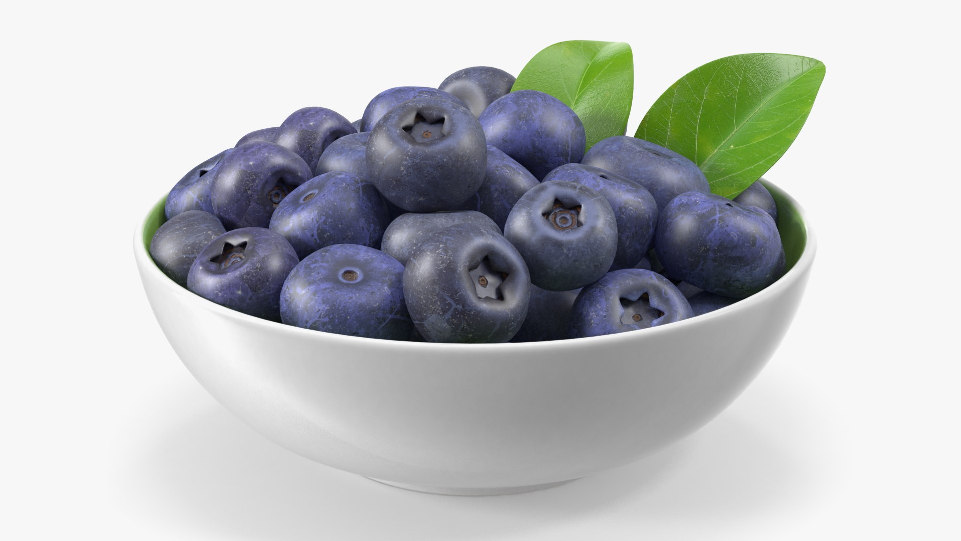 Fresh Blueberries in Bowl 3D model preview
