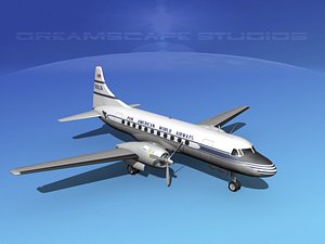 3d model propellers convair 340 airlines