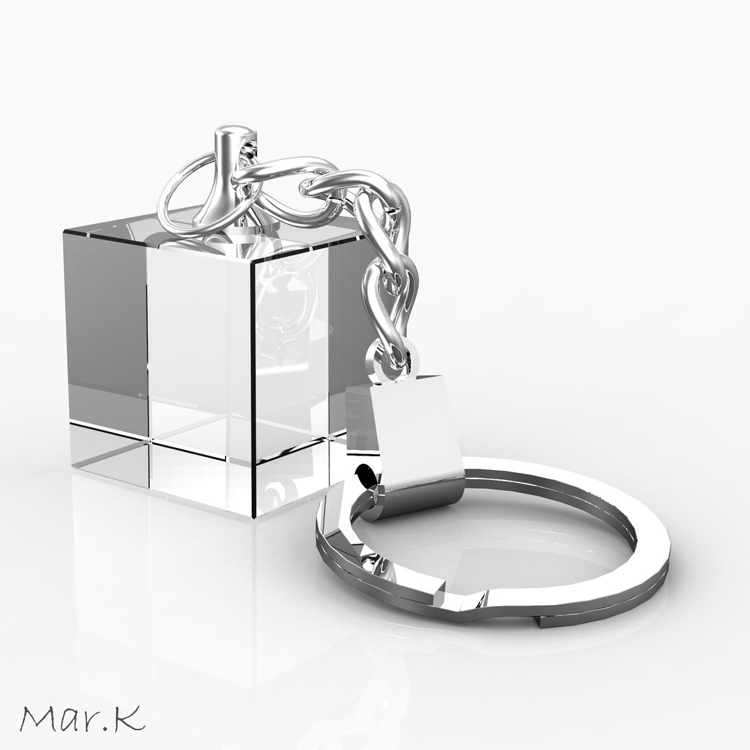 glass keyring-pendant 3d 3ds