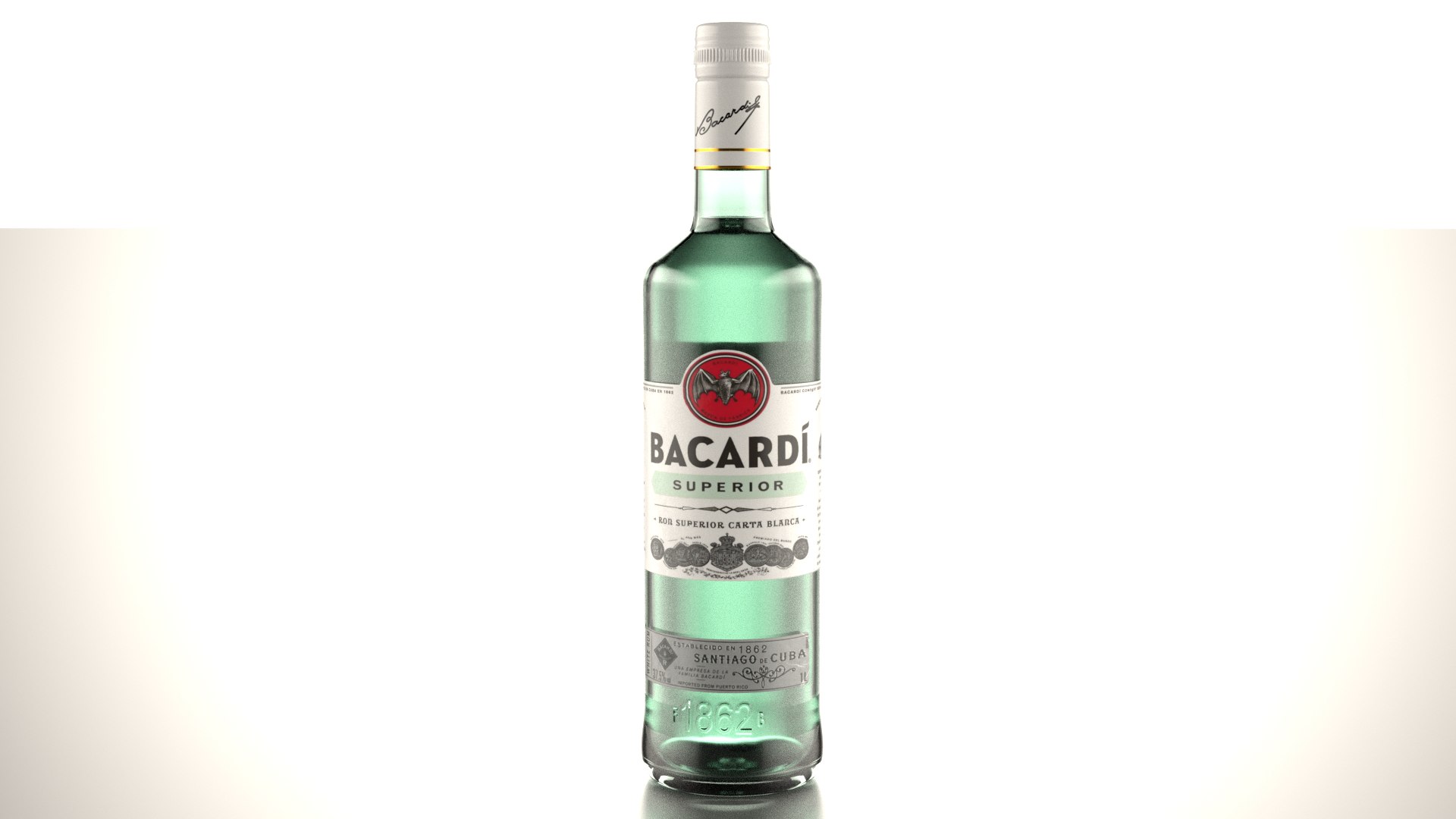 Bacardi Rum Alcohol Bottle 3D Model - TurboSquid 2402700