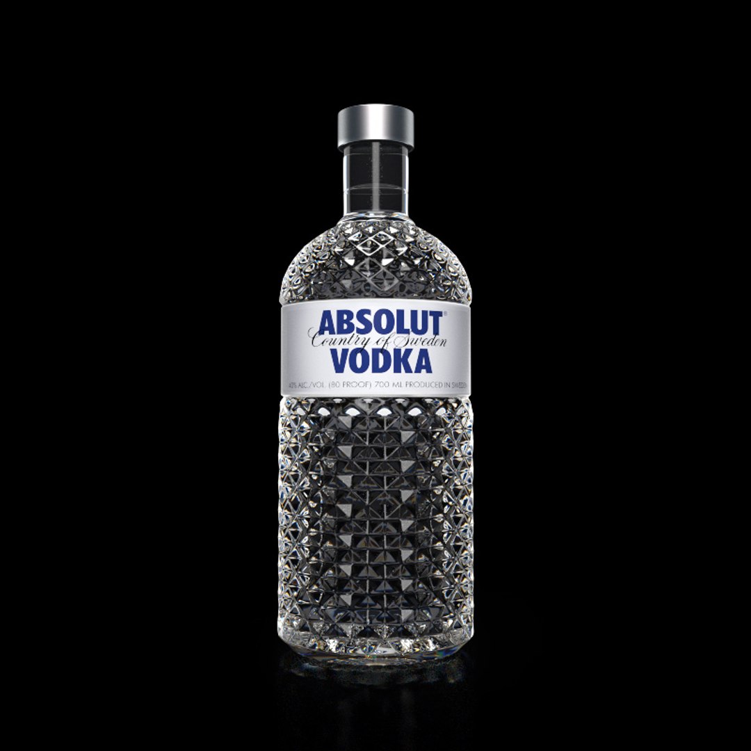 3D absolut vodka bottle model - TurboSquid 1371149
