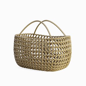 3D Woven Basket with Handle 01 model