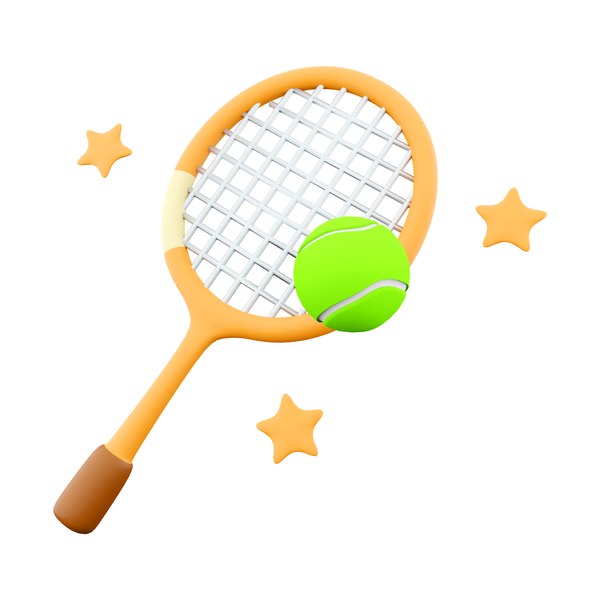 3d tennis racket and ball icon model