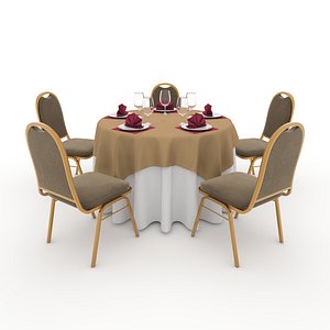 3D model Banquet Table and Chair 17